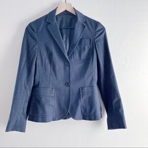 Theory • Pin Stripes 2-Button Style Fitted Blazer in Charcoal‎ Grey, Size 4